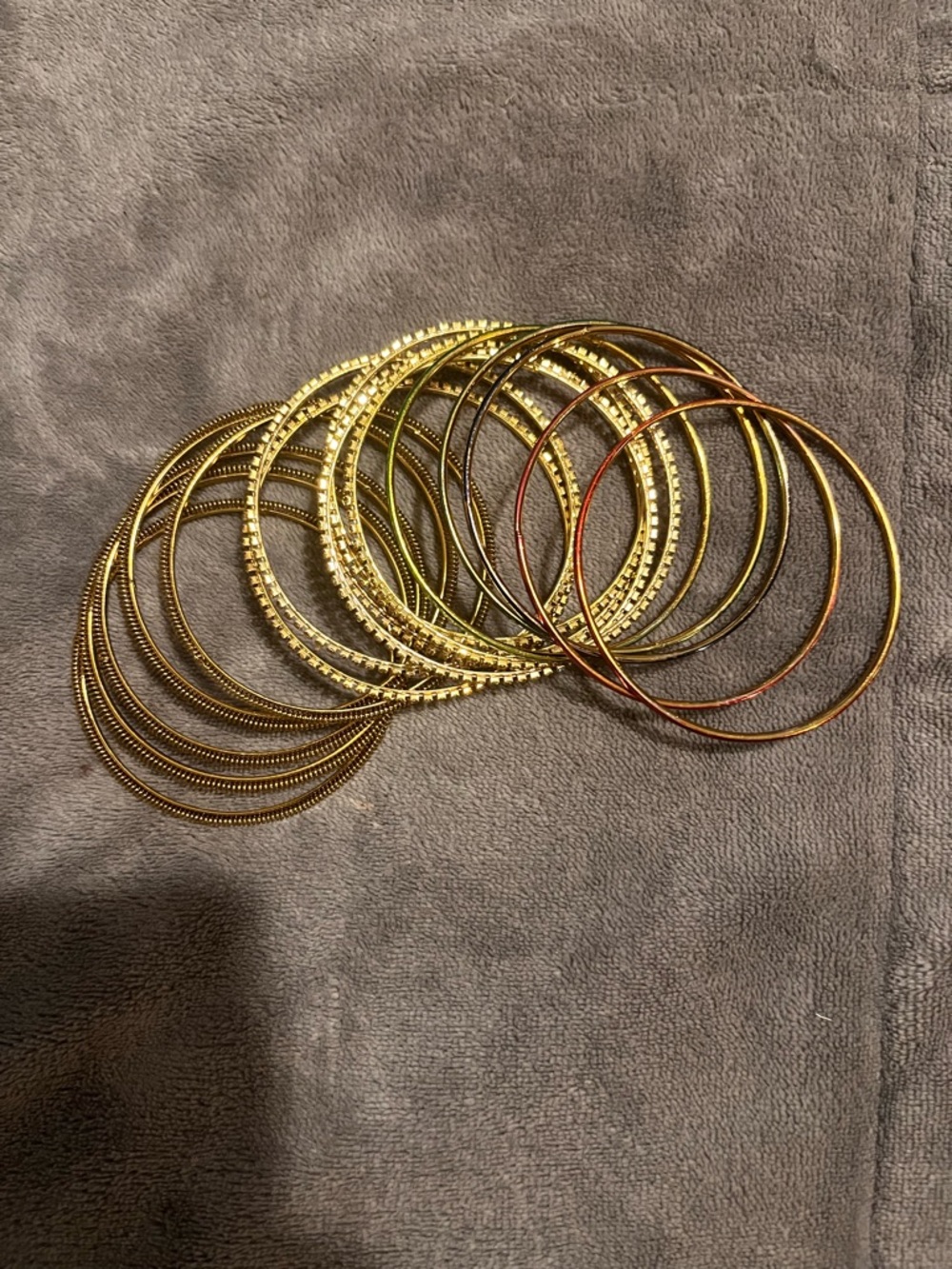 Gold Tone Stackable Bangle Bracelet Set - Women Jewelry